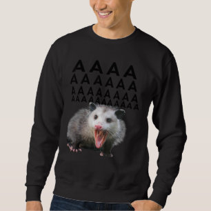 Screaming Possum Aaaa Cute Opossum Dank Meme Manar Lång Ärmad Tröja