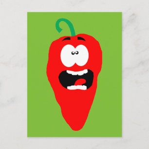 Screaming Red Hett Chili Pepper Vykort