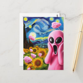 Screaming Rosa Alien Fine Art Parody Vykort