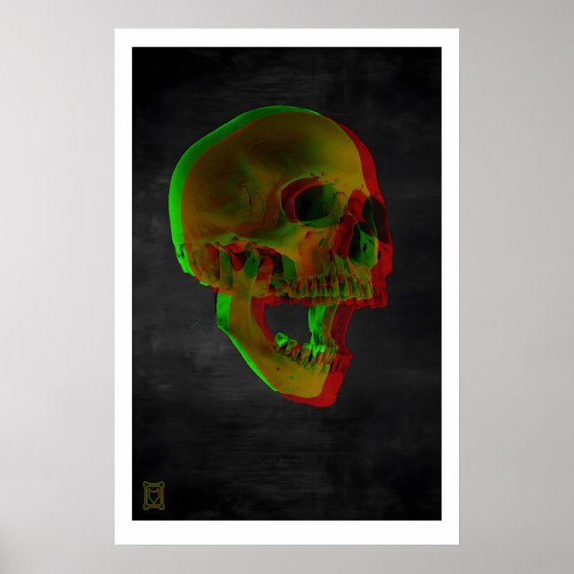 Screaming SkullD konsttryck gotisk skräck vägg Poster (Framsidan)