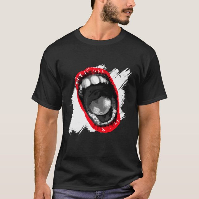 Screaming Wide Open Mouth T Shirt (Framsida)