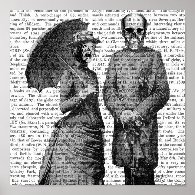 Screaming Woman och Skull Poster (Framsidan)