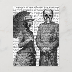 Screaming Woman och Skull Vykort
