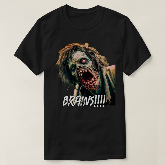 Screaming Zombie Brains T Shirt (Design framsida)