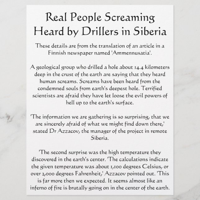 Screams Heard från helvetes Flyer (Framsidan)