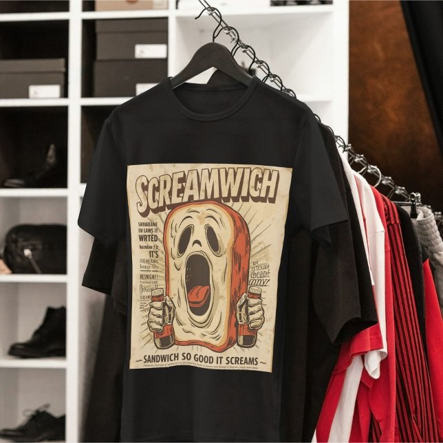 Screamwich Funny Halloween Spooky Sandwich Pun T Shirt (Skapare uppladdad)