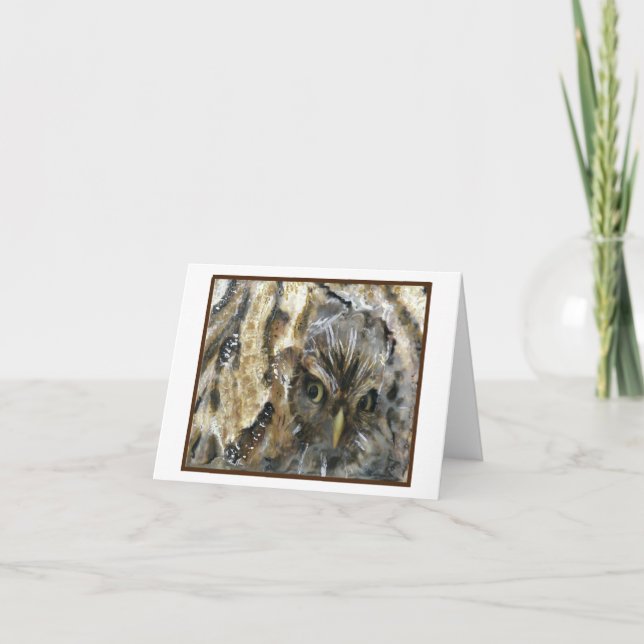 Screech Uggla Note Card Anteckningskort (Framsida)