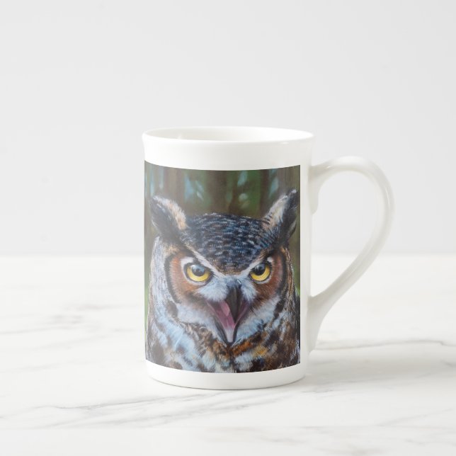 Screeching Owl Latte mok Benporslin Mugg (Höger)