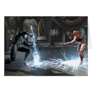 Screenshot: Nightwing vs pråligt Hälsningskort