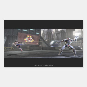 Screenshot: Undra kvinna vs Cyborg 2 Rektangulärt Klistermärke