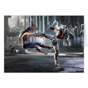 Screenshot: Undra kvinna vs Cyborg Hälsningskort