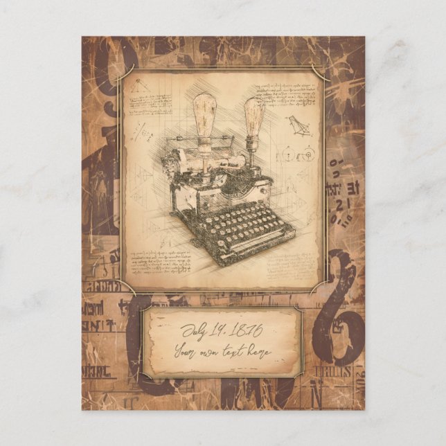 Screenwriter/Scriptwriter Vintage Art Gift Vykort (Framsida)