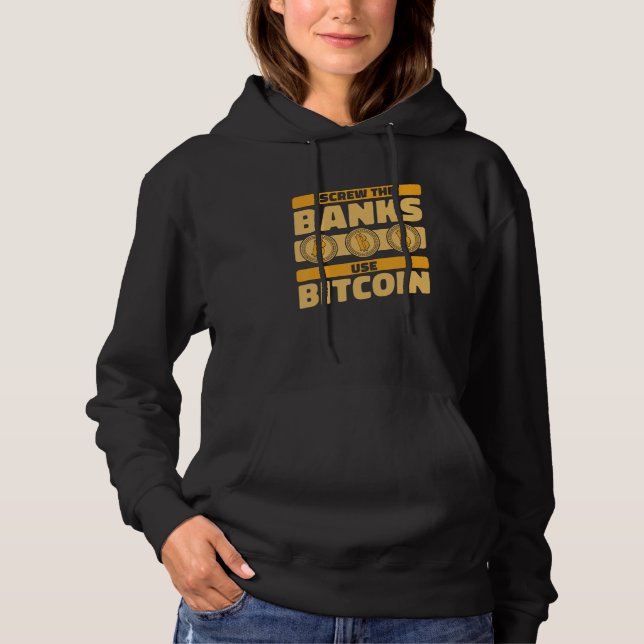 Screw The Banks Use Bitcoin Crypto Cryptocurrency  T Shirt (Framsida)