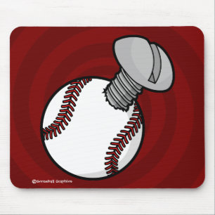 Screwball Mousepad (Spiral Red BG) Musmatta