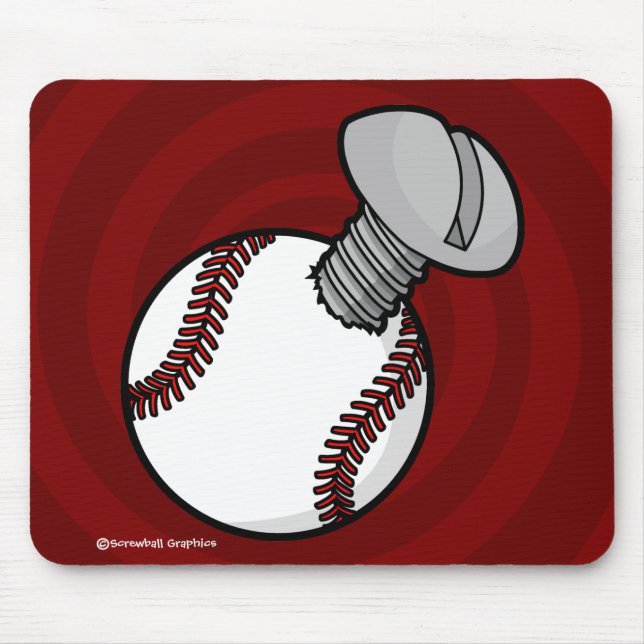 Screwball Mousepad (Spiral Red BG) Musmatta (Framsidan)