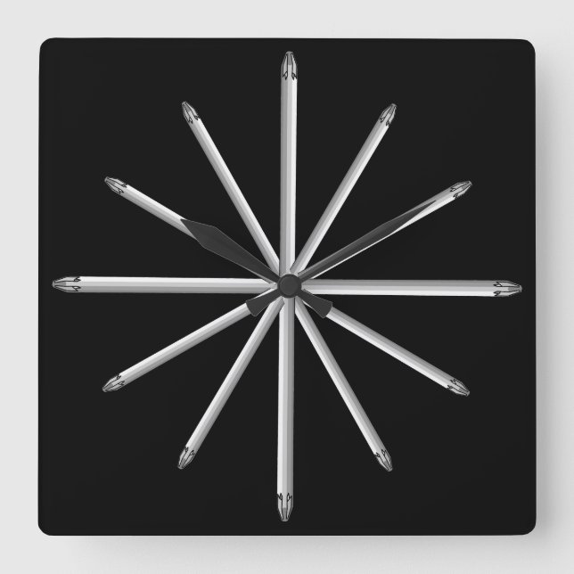 Screwdriver Bits - Contemporary Snyggt Modern Fyrkantig Klocka (Framsida)
