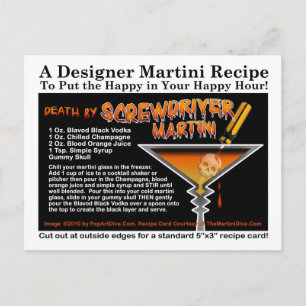 Screwdriver Halloween Martini Recipe-vykort Vykort