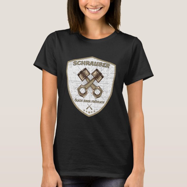 Screwdriver motorcykel Oily but Cheerful Pisto T Shirt (Framsida)