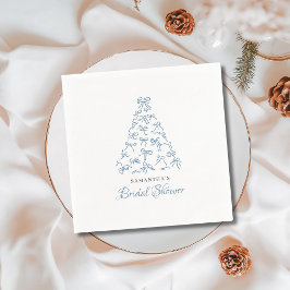 Scribble Blå Band Julgran Bröllopsfest Pappersservett