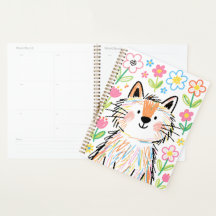 Scribble Cat Planner Vit