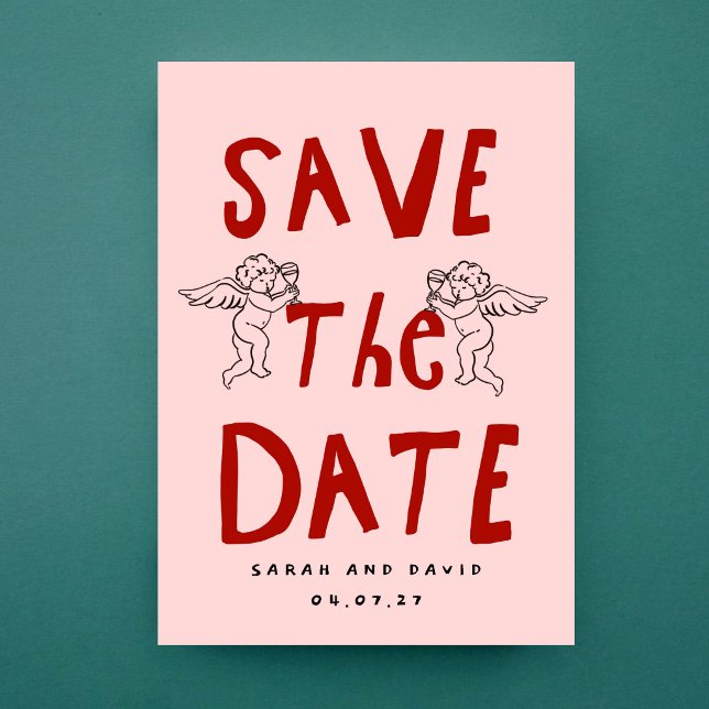 Scribble Funny Doodle Save the date Invitation Inbjudningar (Skapare uppladdad)