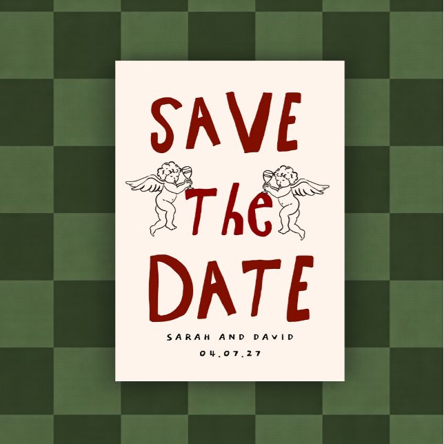 Scribble Funny Doodle Save the date Invitation Inbjudningar (Skapare uppladdad)