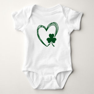 Scribble Heart med Shamrock Saint patrick's day T Shirt