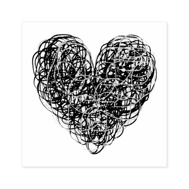 Scribble Heart Stämpel (Tryck)
