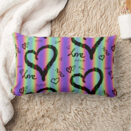 Scribble Kärlek Xoxo Heart Rand Dekorativ kudde