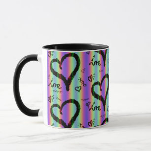 Scribble Kärlek Xoxo Heart Rand Mugg