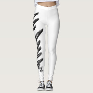 Scribble Yoga Byxor, Black and White Leggings
