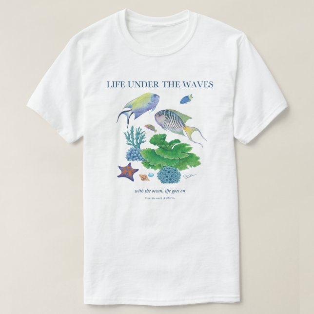 Scribbled Angelfish and More | Ocean Life T Shirt (Design framsida)