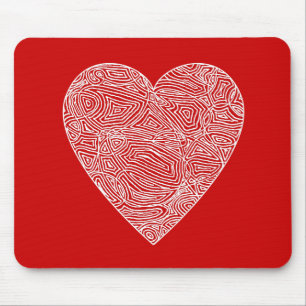 Scribbleprint Heart Mousepad Musmatta