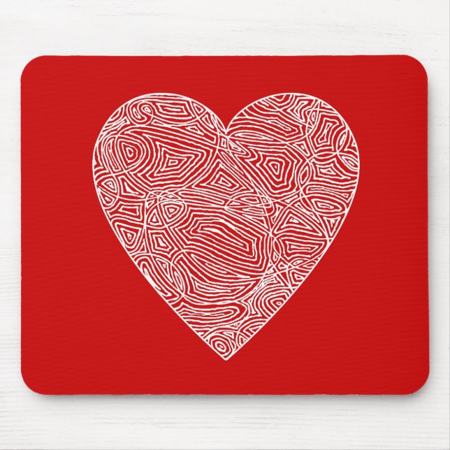 Scribbleprint Heart Mousepad Musmatta (Framsidan)