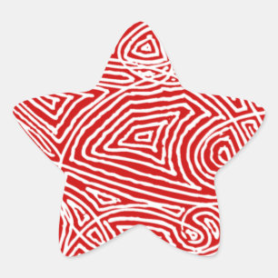Scribbleprint stjärna stjärnformat klistermärke