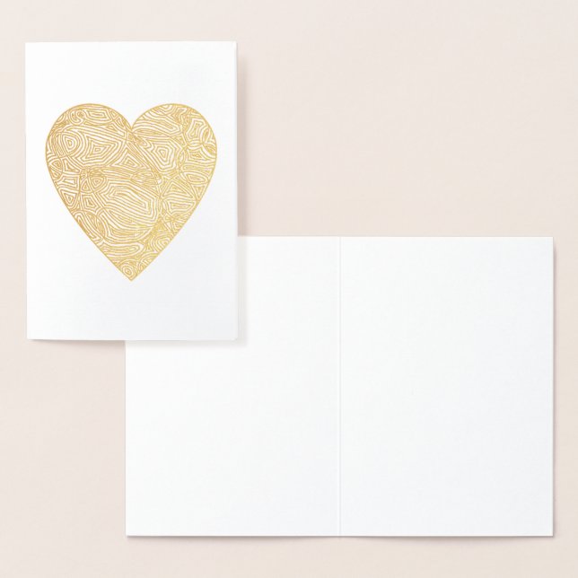 Scribbleprints Hjärta  Folierat Kort (Display)