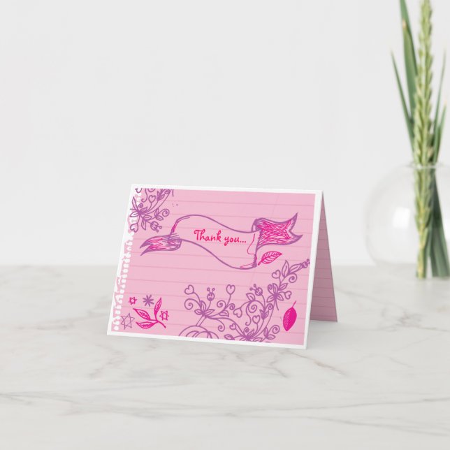 SCRIBBLES på NOTEPAPER-kortet med inbyggt tackkort (Framsida)