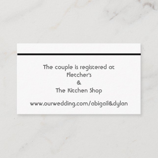 "Scribbles"-registreringskort för Bröllop Tilläggskort (Framsida)