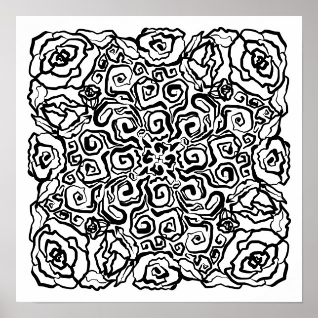 Scribbly Doodles Ro Färg Me Poster (Framsidan)