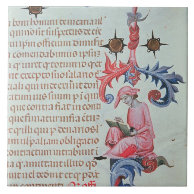 Scribe eller chronicler, eventuellt ett kakelplatta (Framsidan)