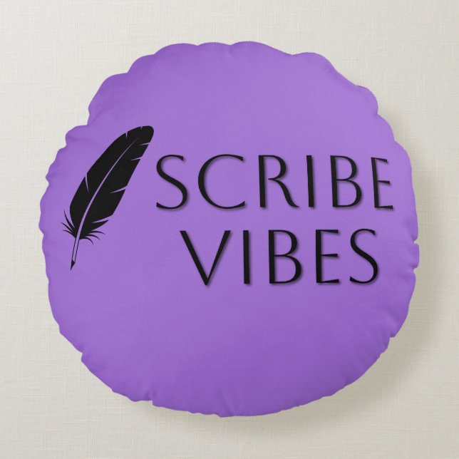 Scribe Vibes Författare Författarinna Poet  Rund Kudde (Framsidan)