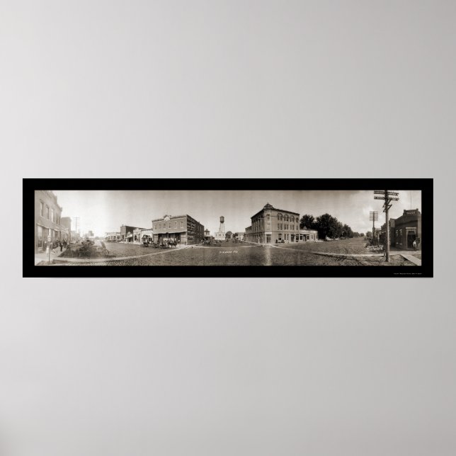 Scribner NE Panoramic Photo 1908 Poster (Framsidan)