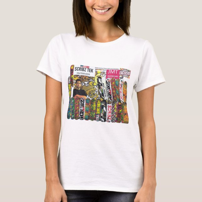 SCRIBZ TEK SKATEBOARDS / JMT USA T SHIRT (Framsida)