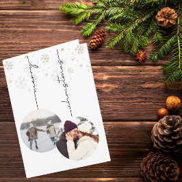 Script 2 Photo Ornaments Simple Merry Christmas  Kort