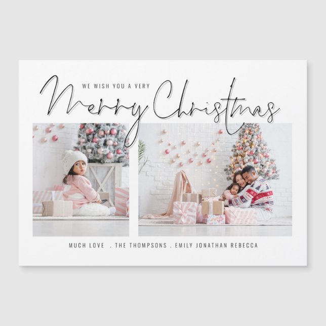 Script 2 Photos God jul Helgdag Magnet (Framsida)