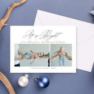 Script All är Bright Baby First julfotto Julkort