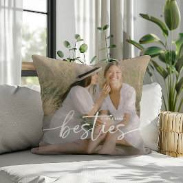 Script Besties 2x Foto Personlig Kudde