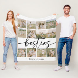 Script Besties Photo Collage Personalized Fleecefilt