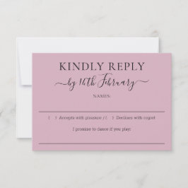 Script Blush Pink Wedding Kindly Reply OSA Kort