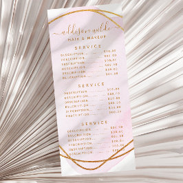 Script Blush Rosa Vattenfärg Guld Cirkel Pris Reklamkort